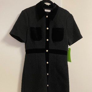Sandro Wool Dress With Pearl Buttons